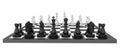 Chess pieces standing on black white chessboard Royalty Free Stock Photo