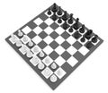 Chess pieces standing on black white chessboard Royalty Free Stock Photo