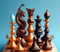 chess pieces, strategy planing concept. created with Generative AI technology