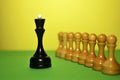 Chess pieces symbolize that the leader is in charge of the team, he manages and recruits