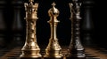 Chess pieces two kings and queen