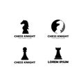 Chess pieces vector illustration. Chess Pieces: King, Knight, Rook, Pawns on a chessboard. Isolated on a white background Royalty Free Stock Photo