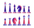 Chess pieces vector set pawn king queen