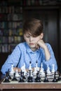 Chess player, smart boy. Royalty Free Stock Photo