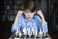 Chess player, smart boy. Royalty Free Stock Photo