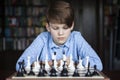 Chess player, smart boy. Royalty Free Stock Photo