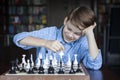 Chess player, smart boy. Royalty Free Stock Photo