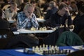 Chess players during gameplay at a local tournament wide