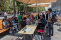 Chess players in the Plaza de Armas in Santiago, Chile