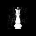 Chess Queen Icon on an abstract background. Vector Royalty Free Stock Photo