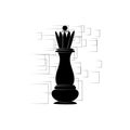 Chess Queen Icon on an abstract background. Vector Royalty Free Stock Photo