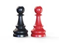 Chess - queen and king 3d render Royalty Free Stock Photo