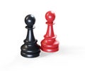 Chess - queen and king 3d render Royalty Free Stock Photo