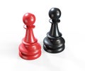 Chess - queen and king 3d render Royalty Free Stock Photo