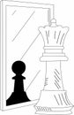 chess queen looks in the mirror Royalty Free Stock Photo