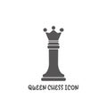Chess queen piece icon simple flat style vector illustration