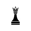 Chess Queen simple icon on white background