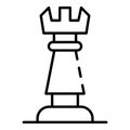 Chess rook icon, outline style Royalty Free Stock Photo