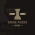 chess and rook piece logo vintage vector illustration template icon graphic design Royalty Free Stock Photo
