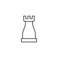 Chess rook, strategy thin line icon. Linear vector symbol