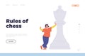 Chess rules landing page for online club providing training lesson and classes for people leisure