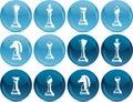 Chess set on round buttons in vector Royalty Free Stock Photo