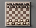 Chess set top view, Competition, game, war, emulation and planning concept, 3D