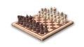 Chess set on white background Royalty Free Stock Photo