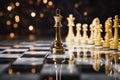 Chess showdown: golden king and silver opponent connected by strategy Royalty Free Stock Photo