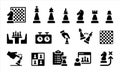 Chess Sign And Symbol Icons. Royalty Free Stock Photo