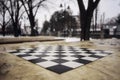 Chess stone table in a park Royalty Free Stock Photo