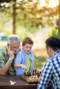Chess, strategy, board, nature and family Royalty Free Stock Photo