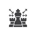 Chess, strategy icon vector, filled flat sign, solid pictogram isolated on white.