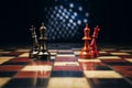 Chess symbolism battle between China and USA on chessboard