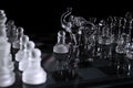 Chess table and figures of glass Royalty Free Stock Photo