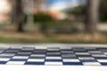 Chess table in a public park Royalty Free Stock Photo