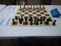 Chess table ready for game