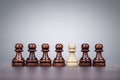 Chess uniqueness concept over grey background Royalty Free Stock Photo