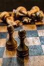 Chess very interesting and clever game, where pawn the main and not most not considerable figure Royalty Free Stock Photo