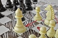 Chess. The white Bishop is under attack. Royalty Free Stock Photo