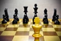 Chess. White king against all. Royalty Free Stock Photo