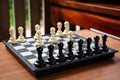 Chess white pawn invade attack black pawn.