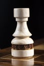 Chess white rook wooden piece Royalty Free Stock Photo