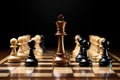 a chessboard with all pawns and no kings or queens Royalty Free Stock Photo