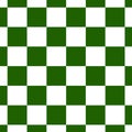 Chessboard or checker board seamless pattern in green and white. Checkered board for chess or checkers game. Strategy Royalty Free Stock Photo