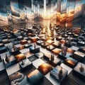 chessboard chess game surreal architicture Royalty Free Stock Photo