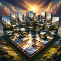 chessboard chess game surreal architicture