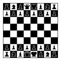 Chessboard and chess pieces line figures icon black color illustration flat style simple image