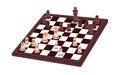 Chessboard and chess pieces. Strategy board game. Figures opponents on checkerboard. Battle, fight, championship of