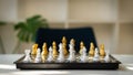 Chessboard game with space to copy your text. and strategic planning leading the concept of successful business competition leader